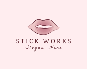 Watercolor Woman Lips logo design