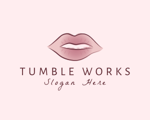 Watercolor Woman Lips logo design