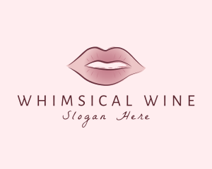 Watercolor Woman Lips logo design