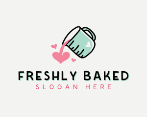 Heart Baking Measuring Cup logo design