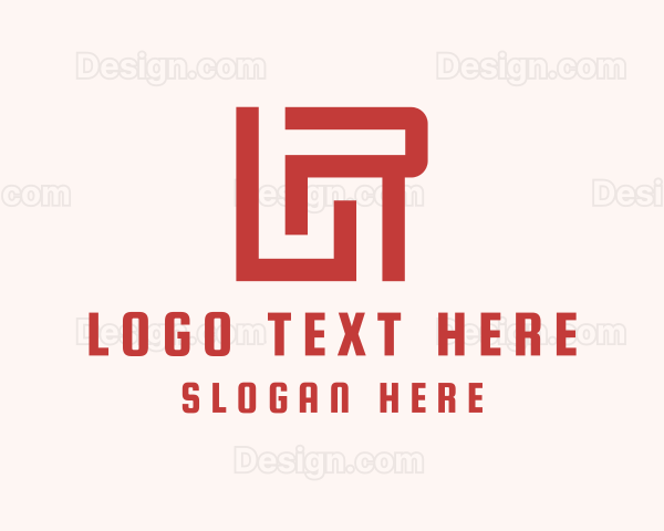 Geometric Letter LR Monogram Logo