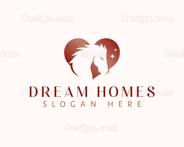 Horse Equine Heart Logo