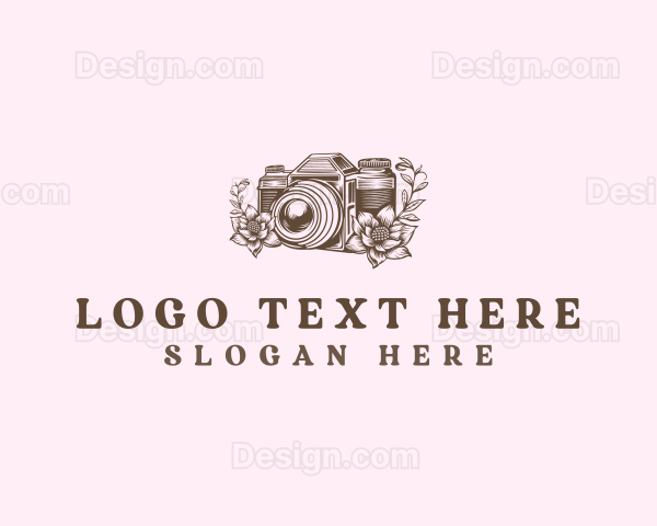 Camera Photography Floral Logo