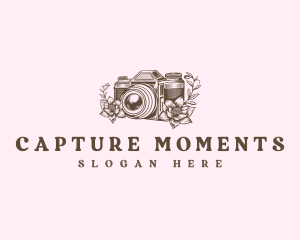 Camera Photography Floral logo design