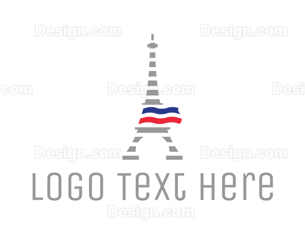 Striped Eiffel Tower Logo