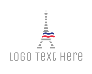 Striped Eiffel Tower Logo