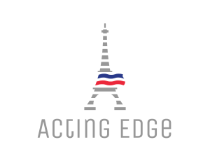 Striped Eiffel Tower logo design