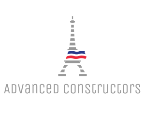 Striped Eiffel Tower logo design