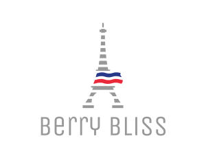 Striped Eiffel Tower logo design