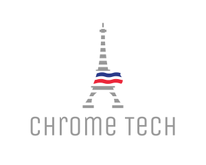 Striped Eiffel Tower logo design