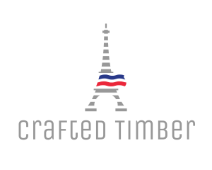 Striped Eiffel Tower logo design