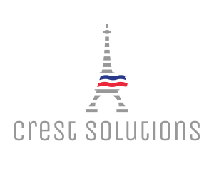 Striped Eiffel Tower logo design