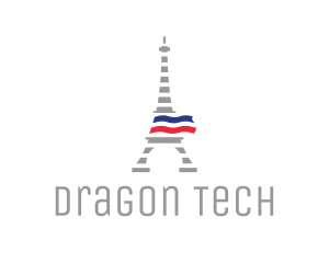 Striped Eiffel Tower logo design