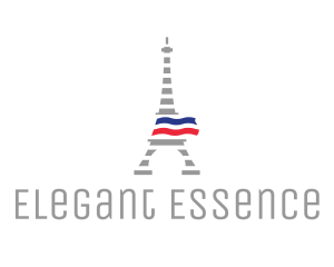 Striped Eiffel Tower logo design