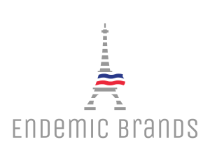 Striped Eiffel Tower logo design