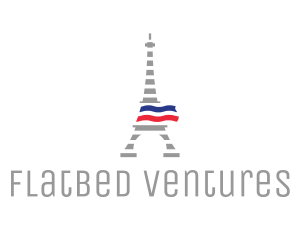 Striped Eiffel Tower logo design