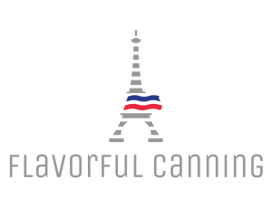 Striped Eiffel Tower logo design