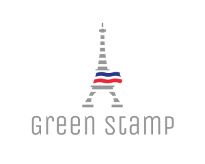 Striped Eiffel Tower logo design