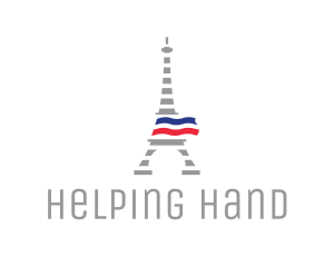 Striped Eiffel Tower logo design