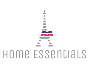 Striped Eiffel Tower logo design