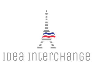 Striped Eiffel Tower logo design