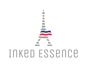 Striped Eiffel Tower logo design