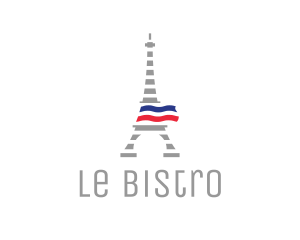 Striped Eiffel Tower logo