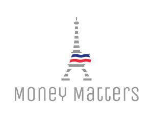 Striped Eiffel Tower logo design