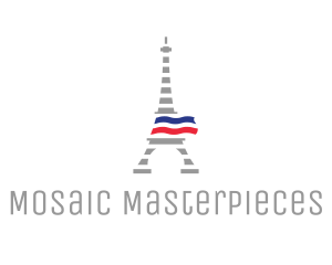 Striped Eiffel Tower logo design