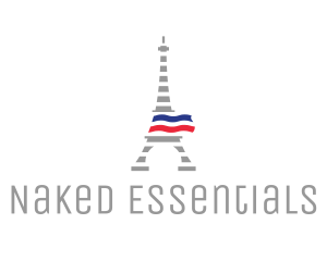 Striped Eiffel Tower logo design