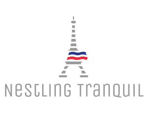 Striped Eiffel Tower logo design