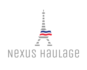 Striped Eiffel Tower logo design