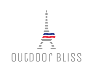 Striped Eiffel Tower logo design