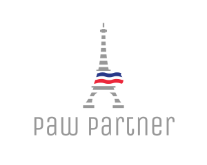 Striped Eiffel Tower logo design