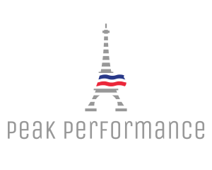 Striped Eiffel Tower logo design