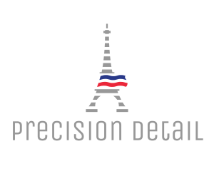 Striped Eiffel Tower logo design