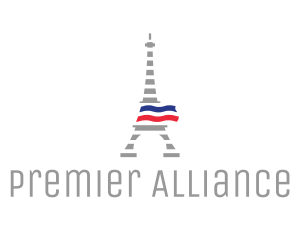 Striped Eiffel Tower logo design