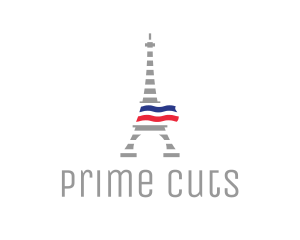 Striped Eiffel Tower logo design