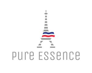 Striped Eiffel Tower logo design