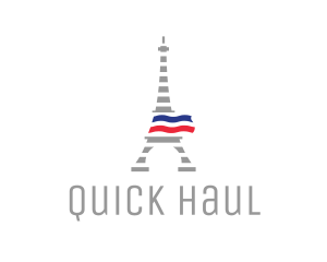 Striped Eiffel Tower logo design