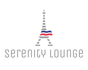 Striped Eiffel Tower logo design