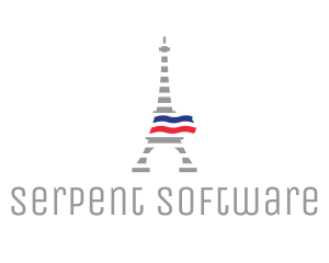 Striped Eiffel Tower logo design