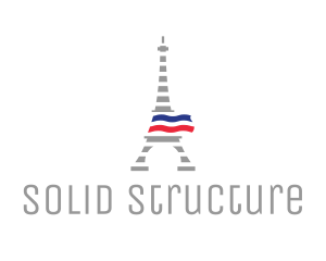 Striped Eiffel Tower logo design