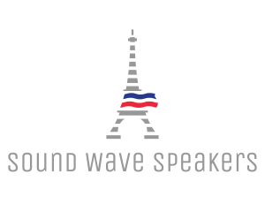 Striped Eiffel Tower logo design