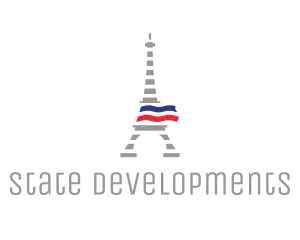 Striped Eiffel Tower logo design