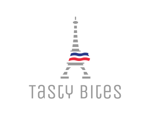 Striped Eiffel Tower logo