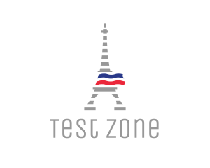 Striped Eiffel Tower logo design