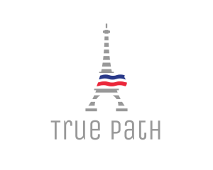 Striped Eiffel Tower logo design