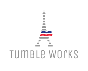 Striped Eiffel Tower logo design