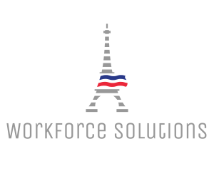 Striped Eiffel Tower logo design